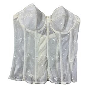 Dominique Rosemarie Bustier Longline Top Womens 34C Bone Strapless Romantic